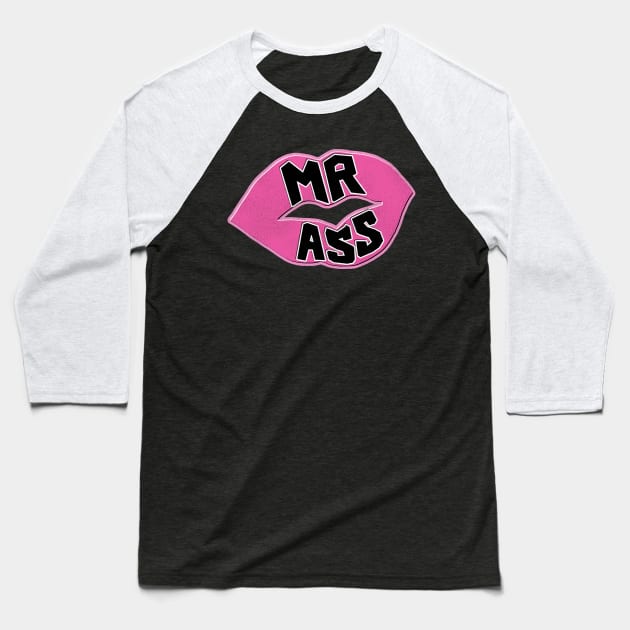 Mr Ass Wrestling (Front/Back Print) Baseball T-Shirt by darklordpug